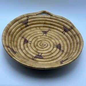 Handwoven vintage basket bowl